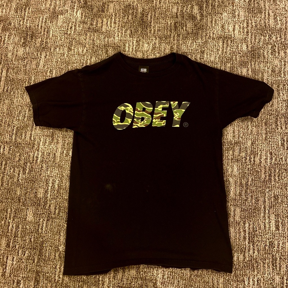 Obey Camo Black Tee